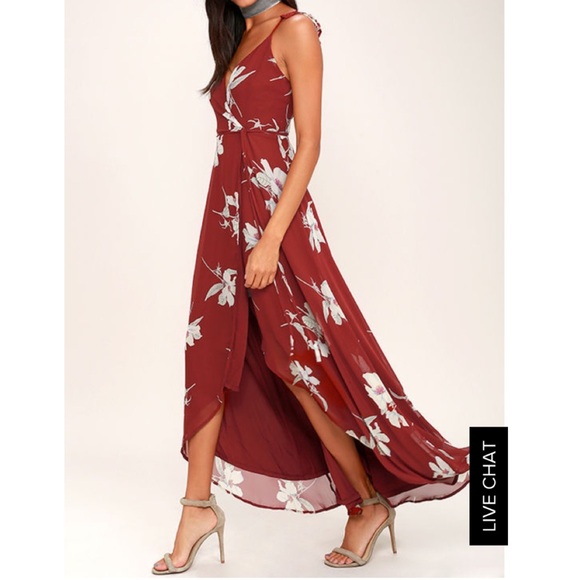LULU’S Red Maxi Wrap Dress - Picture 2 of 4